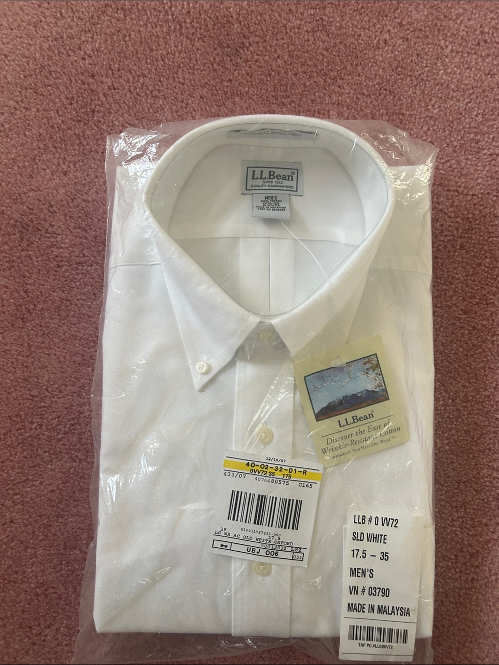 L.L. Bean Men's White Dress Shirt